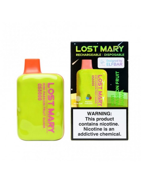 Elf Bar X Lost Mary OS5000 5000 Puffs Kiwi Passion Fruit Guava:0 US
